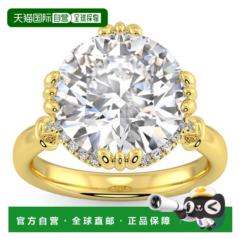 自营pompeii3经认证的 5 1/2 克拉圆形钻石订婚戒指 14k 黄金实验