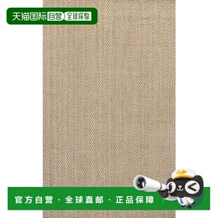 自营 jonathan yEspina 手工编织人字形粗黄麻地毯 - 象牙色 美国