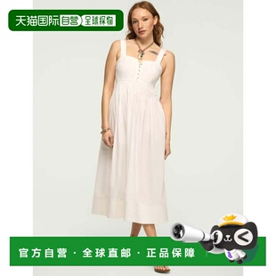 自营lucky brandLucky品牌女款蓬蓬裙长款连衣裙白色 美国奥莱直