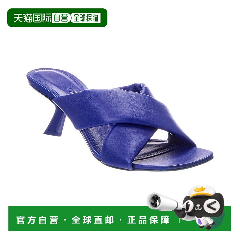 自营salvatore ferragamoFerragamo Aludra 55皮革凉鞋-蓝色 美国
