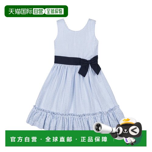 自营Hope & Henry Flounce Tie Dress - blue 美国奥莱直发