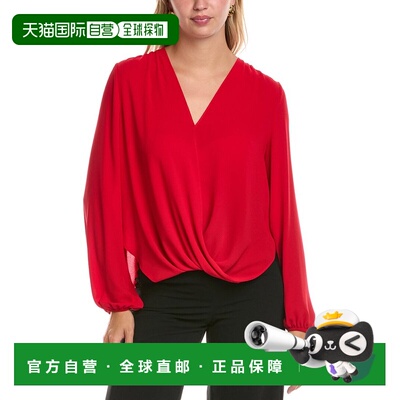 自营 Joseph Ribkoff上衣-红色 泡泡袖女装美国直发奥莱