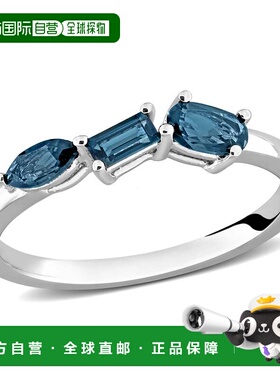 自营Mimi & Max Multi-Gem Three Stone Ring Sterling Silver -