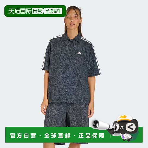 自营Women's adidas AOP Short Sleeve Shirt - black / grey six