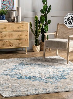 nuLOOM Diana Medallion Vintage Area Rug - blue 【美国奥莱】