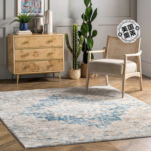 nuLOOM Diana Medallion Vintage Area Rug - blue 【美国奥莱】