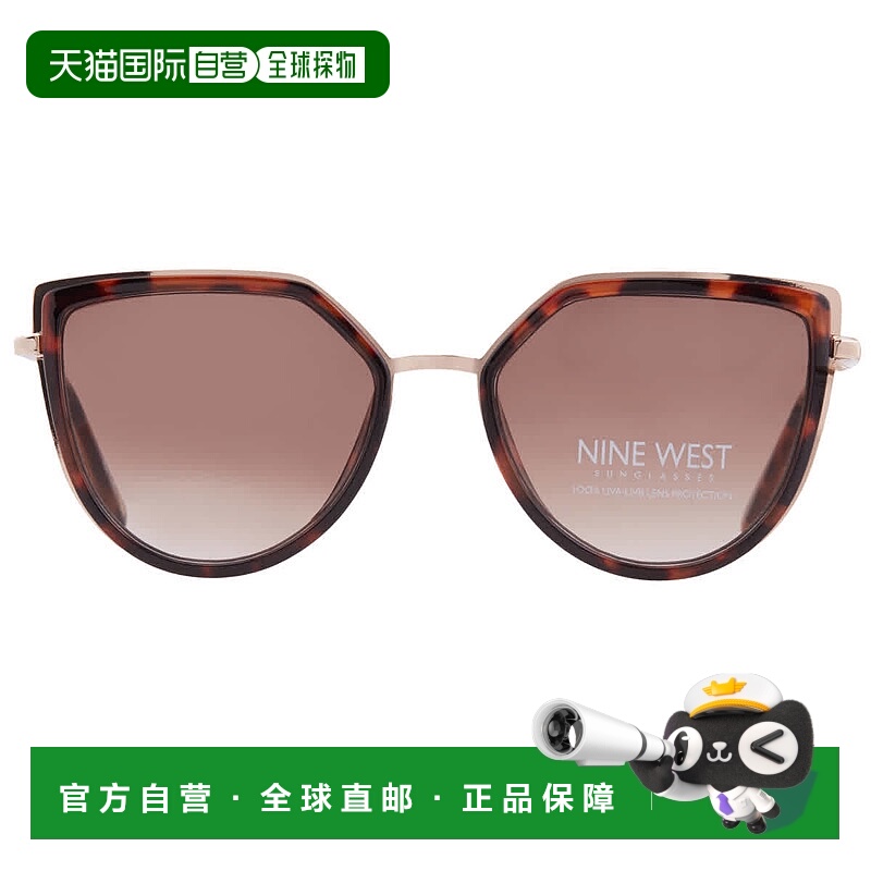 自营Nine West 23 454 TRT Brown Cat Eye Ladies Sunglasses 102
