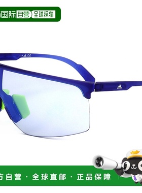 自营 adidas阿迪达斯男式99毫米哑光蓝色太阳镜-哑光蓝色 美国奥