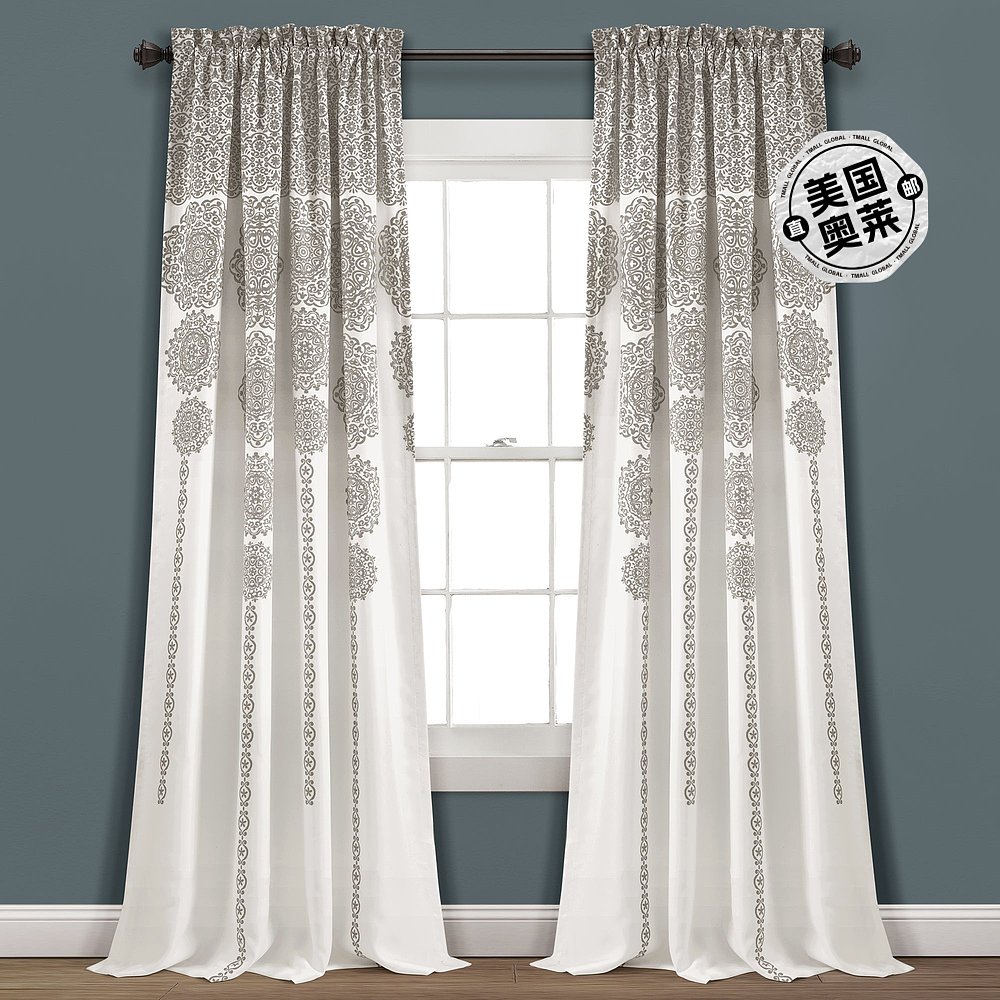 lush decorStripe Medallion Light Filtering Window Curtain Se