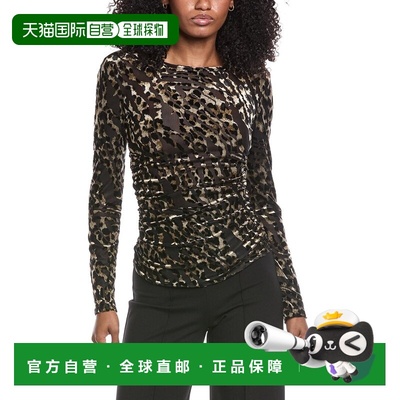 自营Ramy Brook Stefania Velvet & Mesh Blouse - black 美国奥