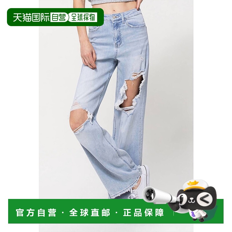 自营 vervet90年代蓝色复古宽松破旧牛仔裤 美国奥莱直发新款