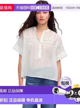 自营Women's Madewell Samoa Top White Sushi Voile Henley Neck