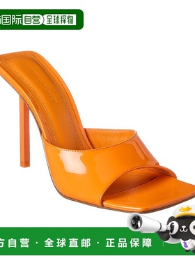 AMINA MUADDI Laura 95 漆皮凉鞋 - 橙色 高跟鞋【美国奥莱直发】