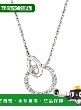 自营 RS Pure by Ross-Simons 925 纯银钻石联锁圆形项链 - 16 英