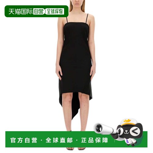 自营helmut langFitted Evening Dress With Scarf Hem Design -