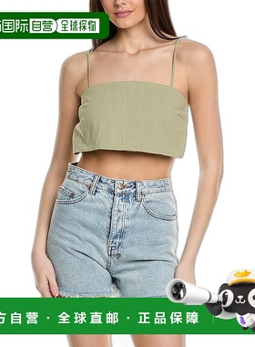 自营line & dot线和点顶部 - 绿色 美国奥莱直发上衣性感