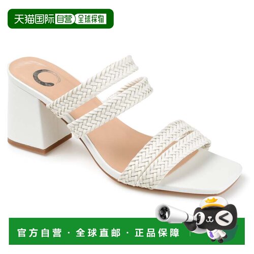 自营Journee Collection 女士宽款 Natia 高跟鞋 - 白色 美国奥莱