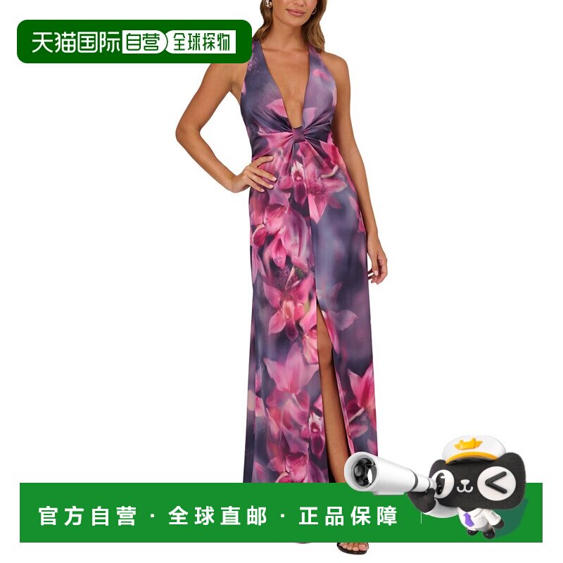 自营Adrianna Papell a字裙-粉红色 美国奥莱直发
