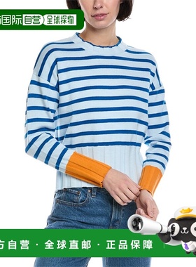 自营Brodie Cashmere Contrast Stripe Cashmere-Blend Sweater -