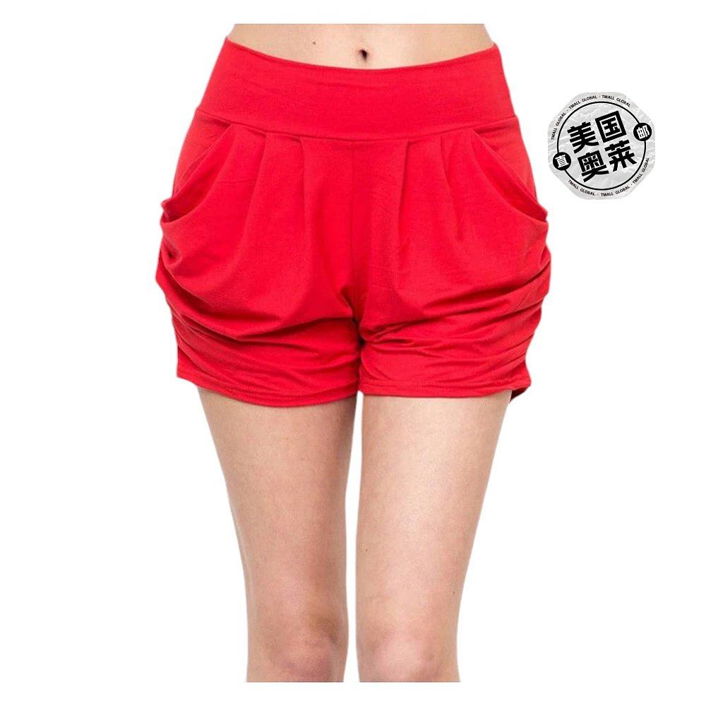 white label女士红色口袋休闲短裤 - 红色 【美国奥莱】直发
