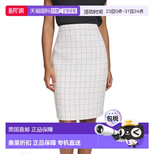 Skirt Pencil Womens Cream Windowpane 自营Calvin Black Klein