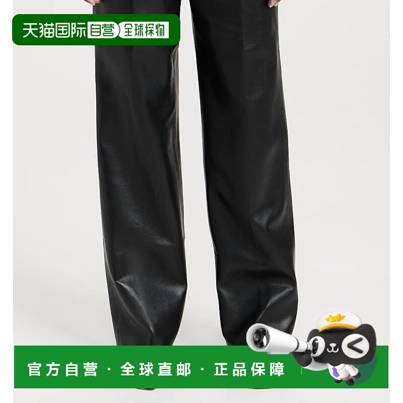 自营anine bingCarmen Recycled Leather Pants In Black - black