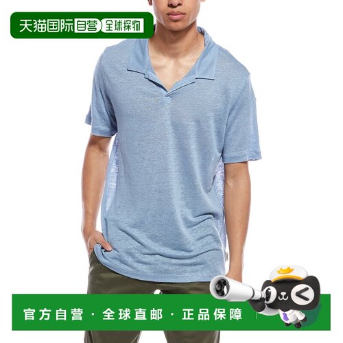 自营 Onia Shaun亚麻Polo衫-蓝色 美国奥莱直发男装