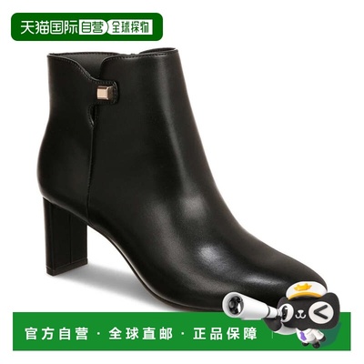 自营Alfani Boots Women's Black Almond Toe Block Heel Ankle B