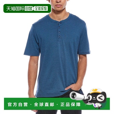 自营WEATHERPROOF VINTAGE Textured Henley Shirt - blue 美国奥