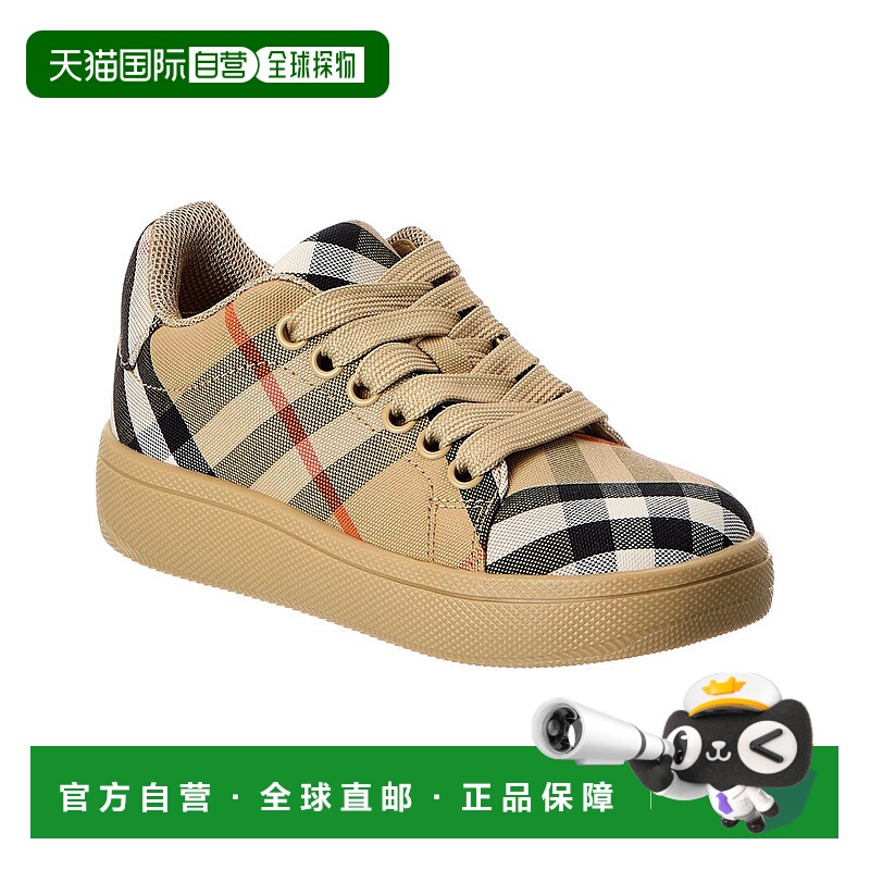 自营Burberry Check Canvas Sneaker - beige 美国奥莱直发