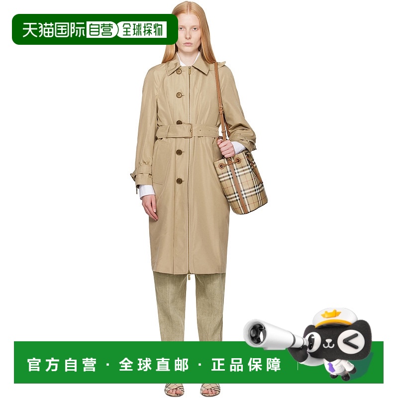 1h可退 香港直邮潮奢 Burberry 巴宝莉 女士 驼色 Single Breaste