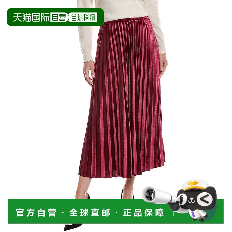 自营Anne Klein褶皱连衣裙-红色 美国奥莱直发