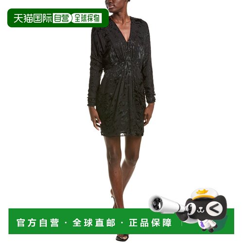 自营rag & bone Eloise真丝混纺迷你连衣裙-黑色多 美国奥莱直发