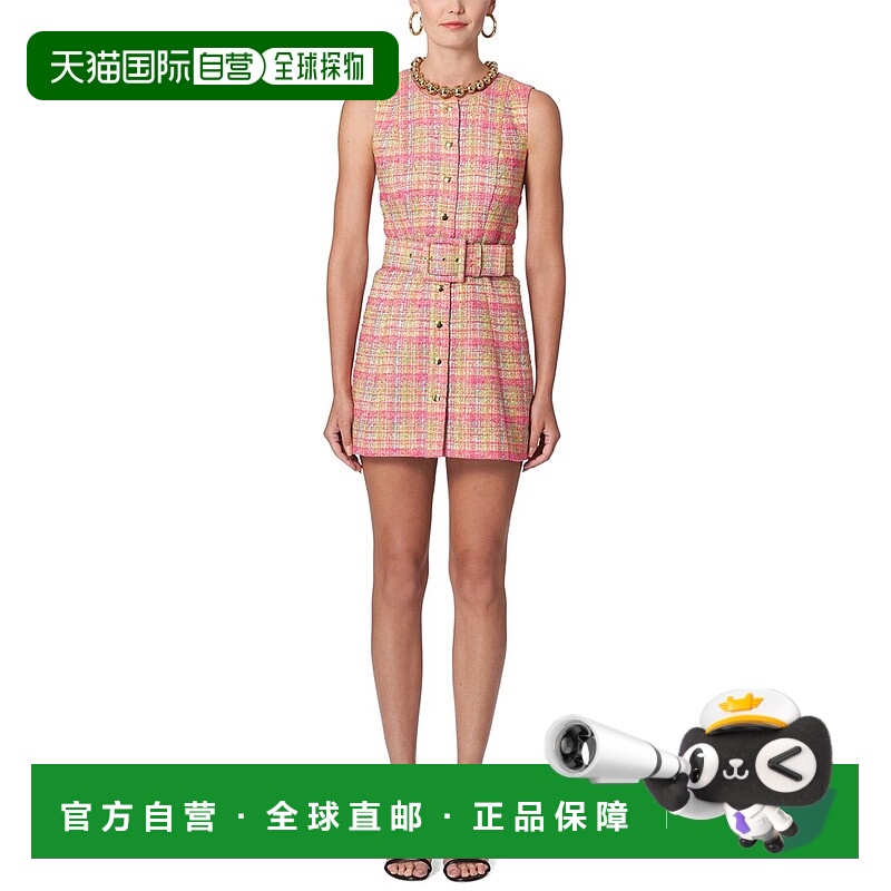 自营Carolina Herrera Crewneck Snap Front Dress - pink 美国奥