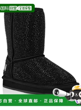 自营 philipp plein中帮平底靴 Stones - 黑色 美国奥莱直发