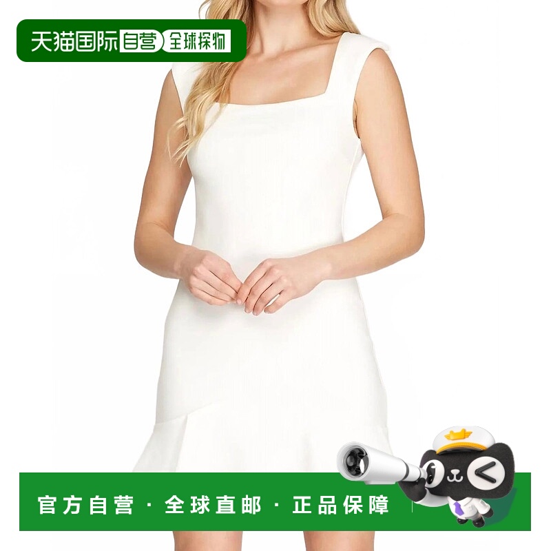 自营she + sky米娅白色连衣裙 美国奥莱直发