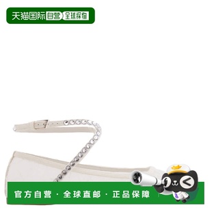 自营Amina Muaddi Ane Crystal Lace Flats - lace ivory/black d