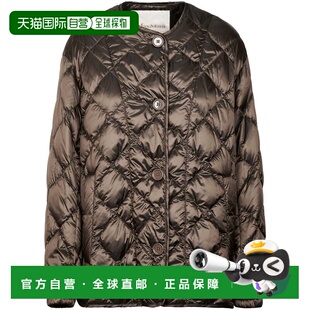 自营max mara菱形绗缝衬垫短夹克-灰色 美国奥莱直发