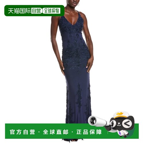 自营issue new york发行纽约礼服-海军 美国奥莱直发连衣裙长裙