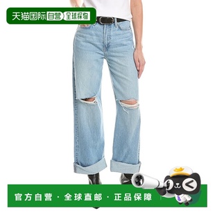 蓝色 bone碎骨洛根中腰阔腿Ludlow牛仔裤 美国奥莱直发 自营rag
