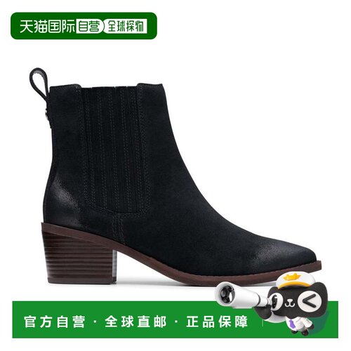 自营Clarks Morzine Top in Black Suede - black suede 美国奥莱