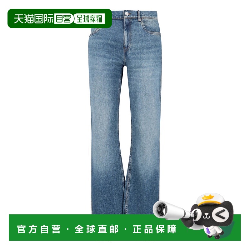 自营coperni高腰浅蓝色直筒牛仔裤-蓝色 美国奥莱直发