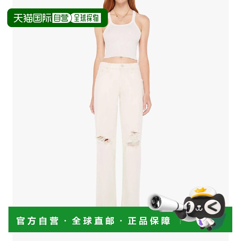 自营 mother羽绒低腰高跟牛仔裤在自然行为-自然行为 美国奥莱直