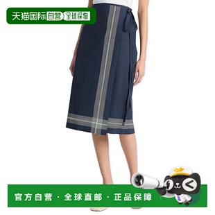 自营Vince Handkerchief Wrap Straight Skirt - blue 美国奥莱直
