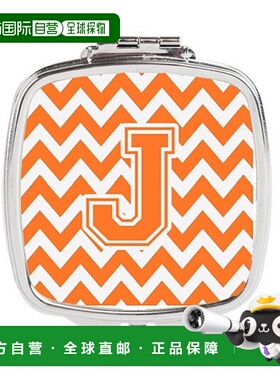 自营 Carolines Treasures CJ1046-JSCM 字母 J 雪佛龙橙色正品