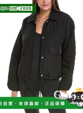 自营Free People Off The Bleachers Coaches Jacket - black 美
