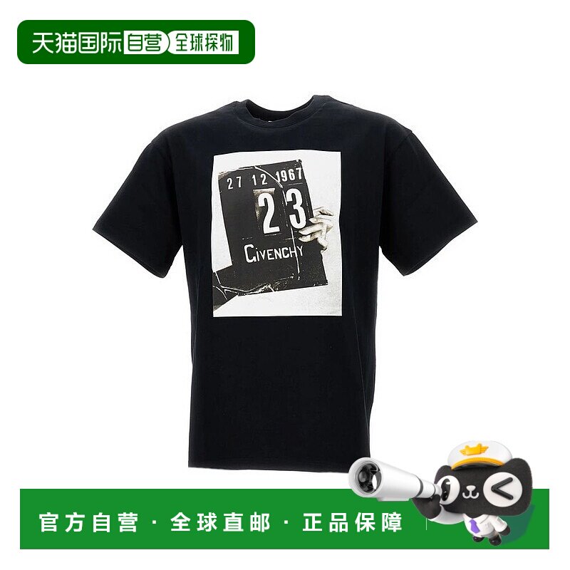 香港直邮潮奢 Givenchy 纪梵希 男士 黑色 Clapperboard Print T