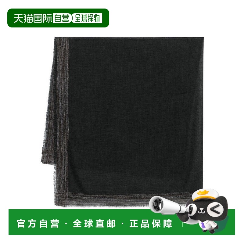 自营faliero sartiTextured Black Virgin Wool And Silk Scarf -