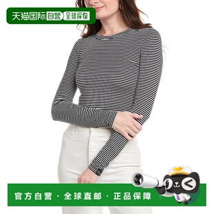 自营 rag & bone碎骨卢卡条纹T恤-黑色 美国奥莱直发上衣女装