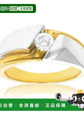 自营vir jewels1/2 克拉男士钻石订婚戒指 18K 黄金和铂金 - 白色